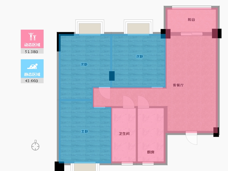 广西壮族自治区-玉林市-江岸经济适用房-86.00-户型库-动静分区