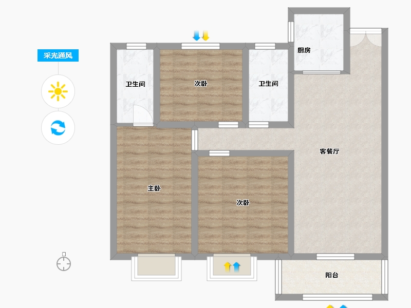 河南省-安阳市-壹品公馆-115.00-户型库-采光通风