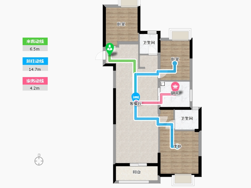 湖北省-武汉市-汉阳印象-93.00-户型库-动静线