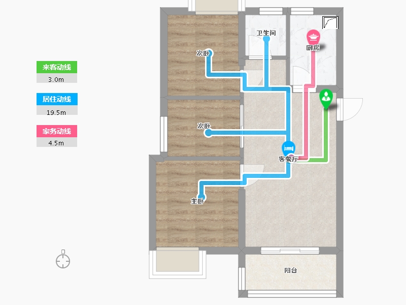 福建省-福州市-钱隆府-60.00-户型库-动静线