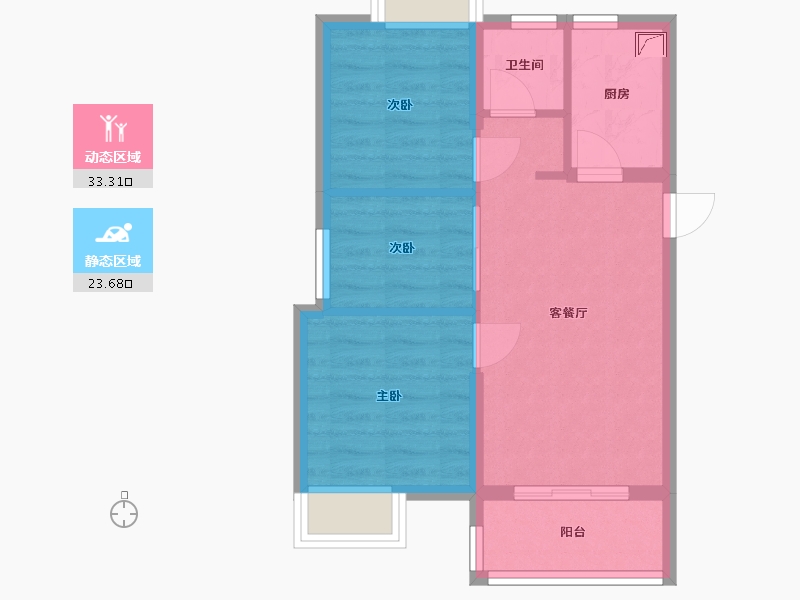 福建省-福州市-钱隆府-60.00-户型库-动静分区