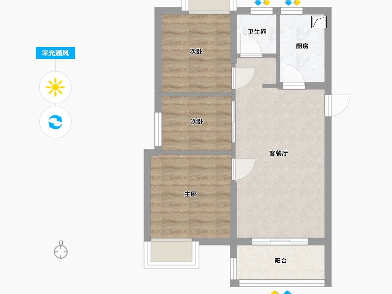 福建省-福州市-钱隆府-60.00-户型库-采光通风