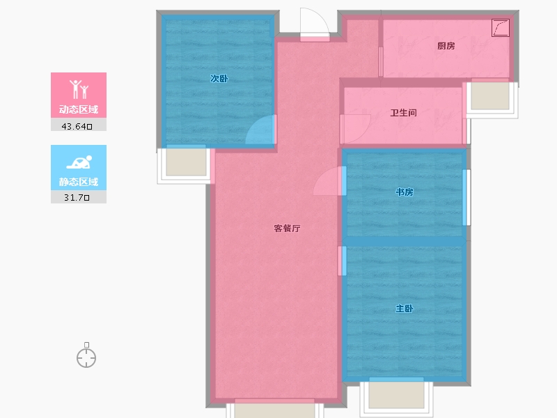 甘肃省-兰州市-保利・领秀山-70.00-户型库-动静分区