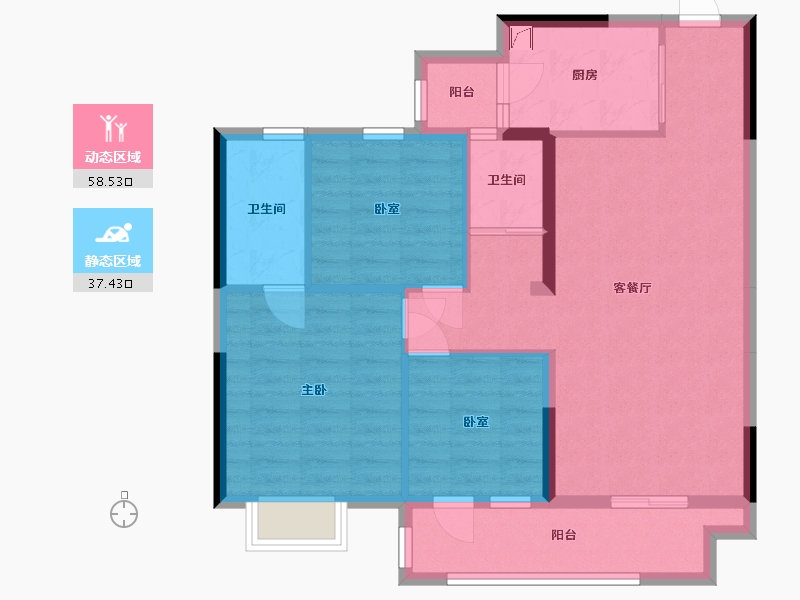 湖北省-恩施土家族苗族自治州-碧桂园天樾-110.00-户型库-动静分区