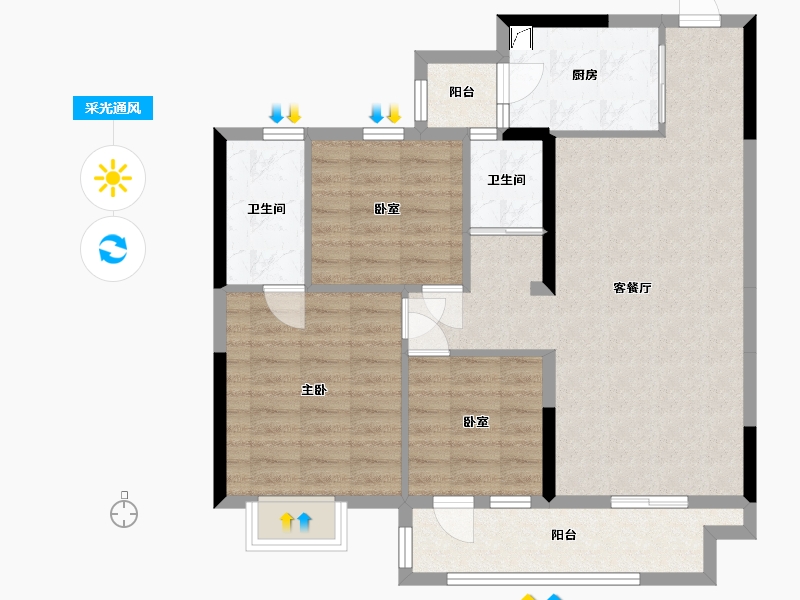 湖北省-恩施土家族苗族自治州-碧桂园天樾-110.00-户型库-采光通风