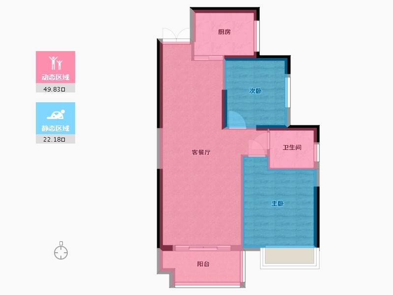 贵州省-黔东南苗族侗族自治州-学府人家-67.62-户型库-动静分区