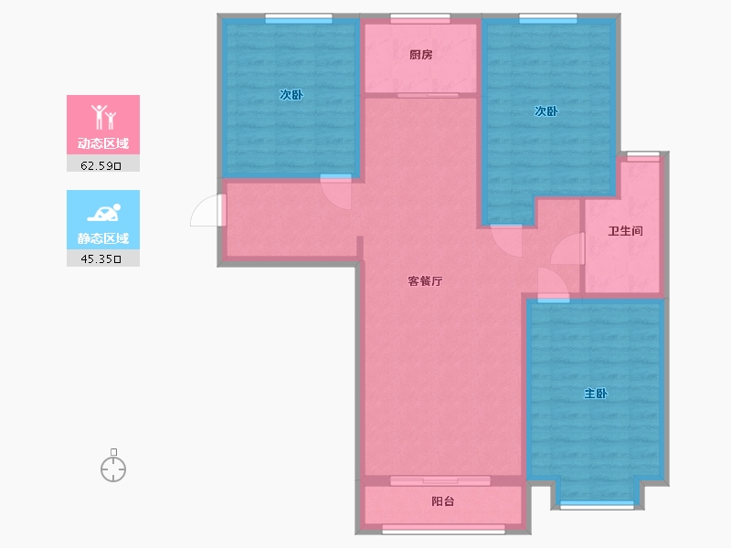 山西省-大同市-左云县益晟城续建-107.21-户型库-动静分区