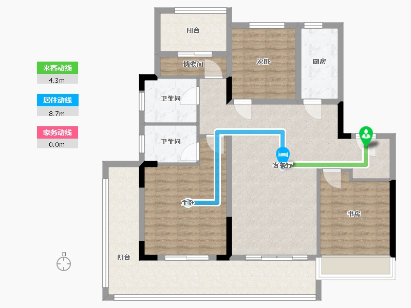 安徽省-阜阳市-太和县长征路刘元社区-110.00-户型库-动静线