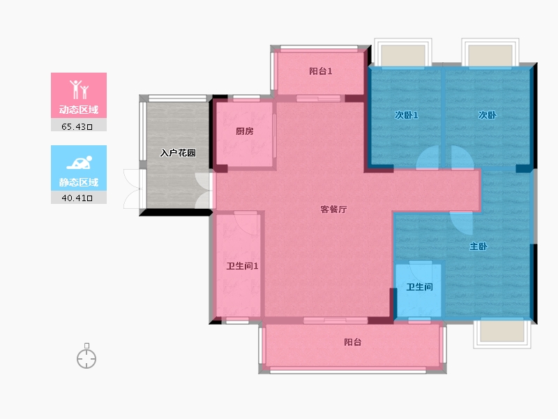 贵州省-黔东南苗族侗族自治州-学府人家-112.59-户型库-动静分区