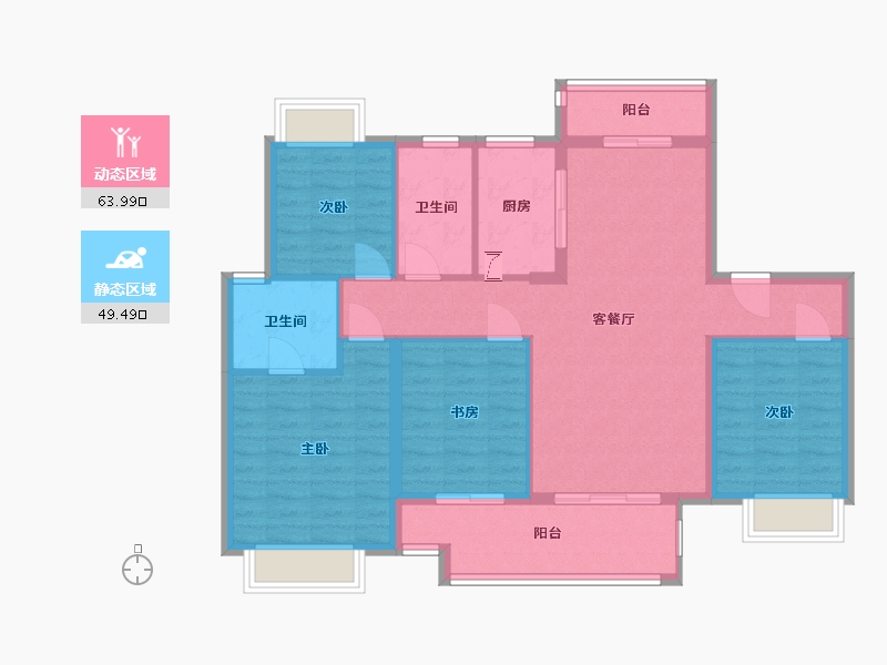 湖北省-襄阳市-雅居乐-102.03-户型库-动静分区