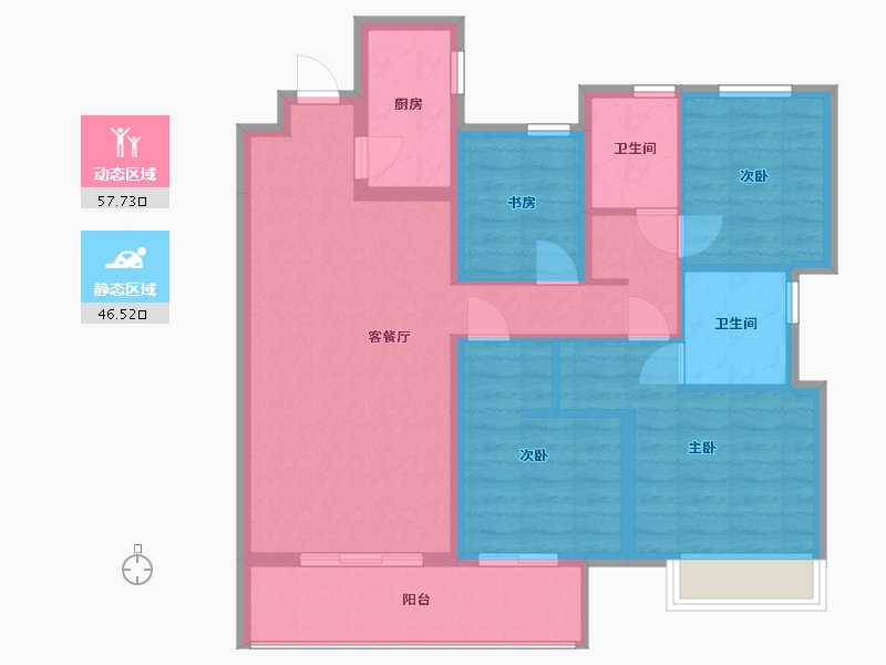 浙江省-杭州市-悦融湾-120.00-户型库-动静分区