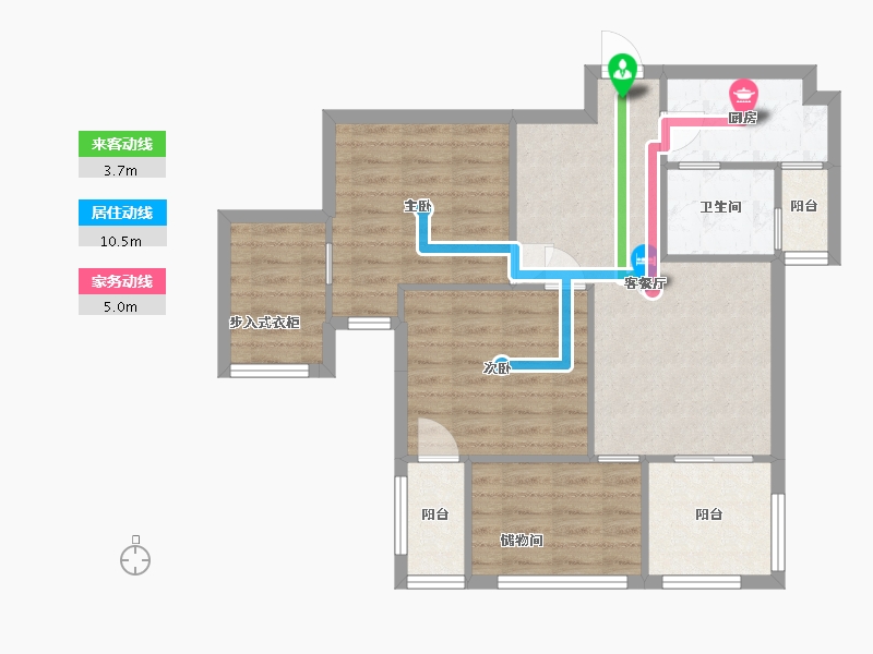 四川省-成都市-锦江城市花园(锦江)-78.50-户型库-动静线