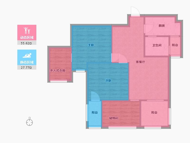 四川省-成都市-锦江城市花园(锦江)-78.50-户型库-动静分区