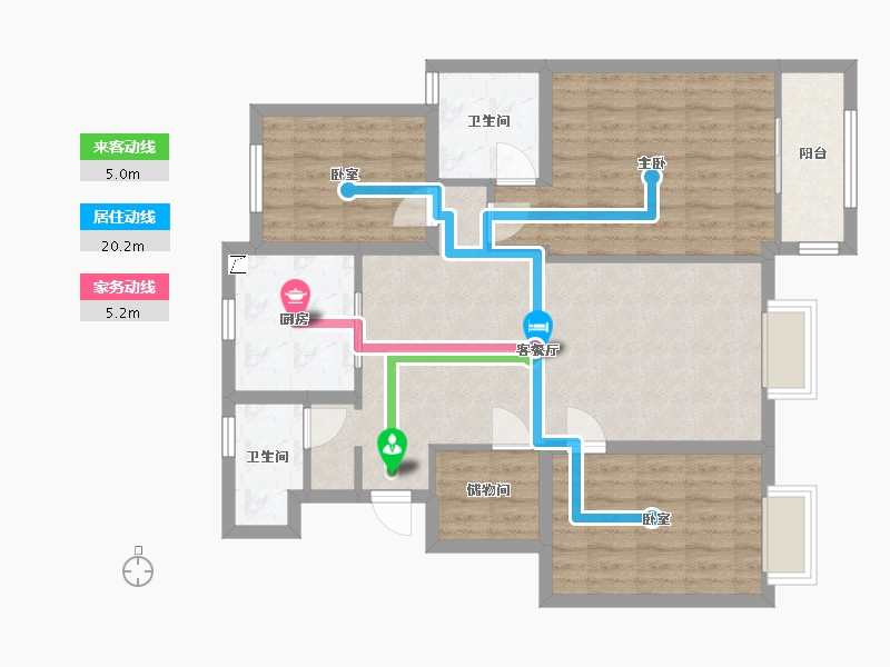 山东省-烟台市-德怡嘉苑-105.00-户型库-动静线