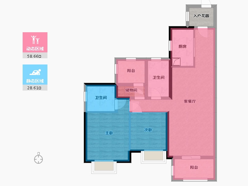 广东省-广州市-亚运城天韵-83.43-户型库-动静分区