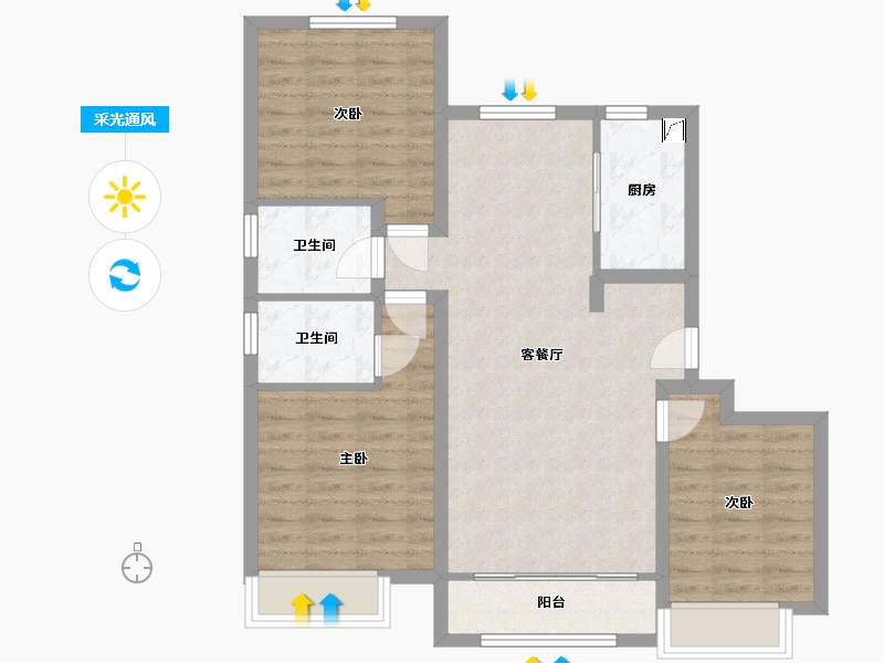 山东省-聊城市-民生壹号院-97.00-户型库-采光通风