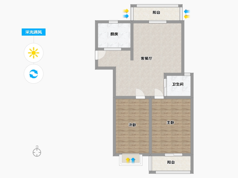 江苏省-盐城市-领秀嘉园-86.00-户型库-采光通风