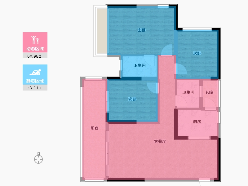 四川省-德阳市-中央绿洲-100.00-户型库-动静分区