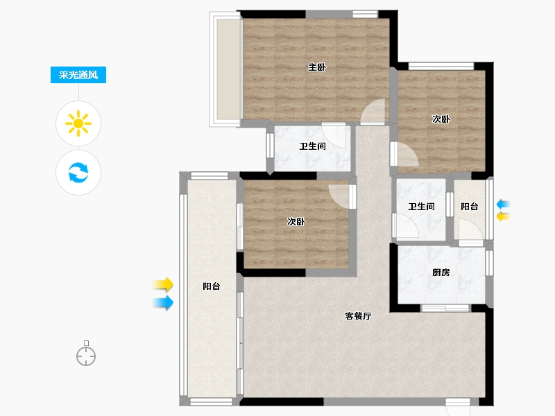 四川省-德阳市-中央绿洲-100.00-户型库-采光通风