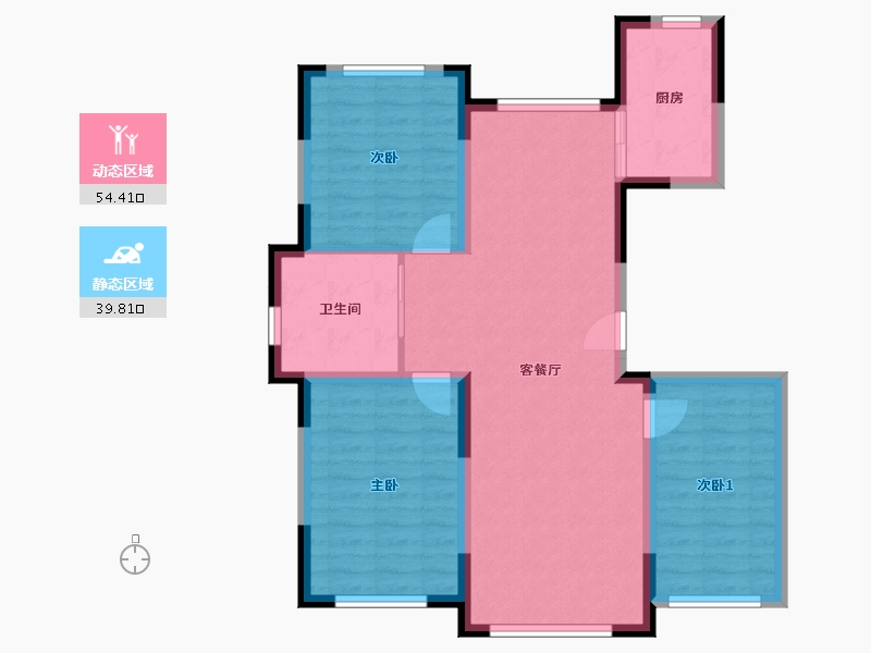 吉林省-长春市-南溪虹著-96.28-户型库-动静分区