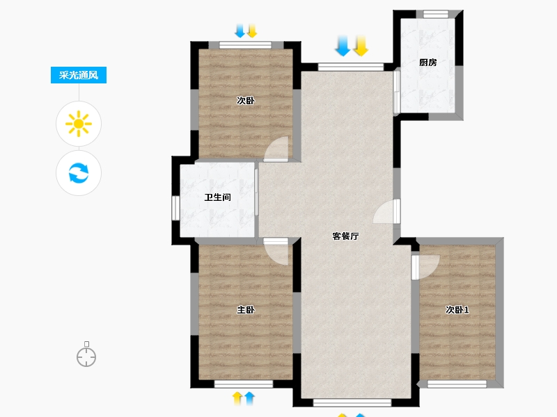 吉林省-长春市-南溪虹著-96.28-户型库-采光通风