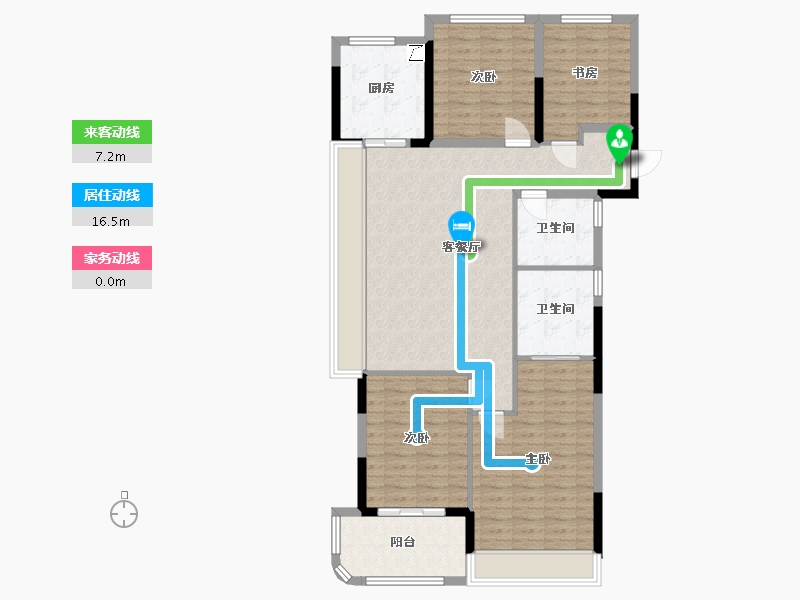 浙江省-杭州市-海明雅园-115.00-户型库-动静线