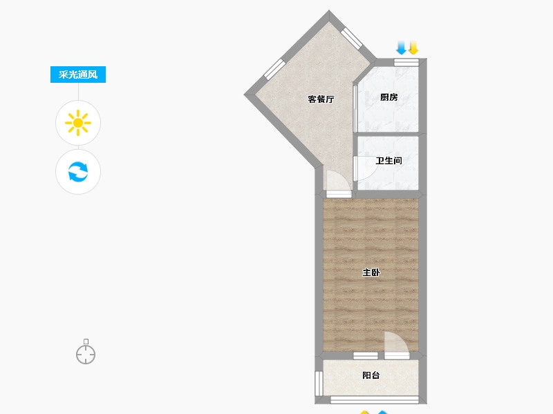 北京-北京市-马甸月季园1号楼-35.00-户型库-采光通风