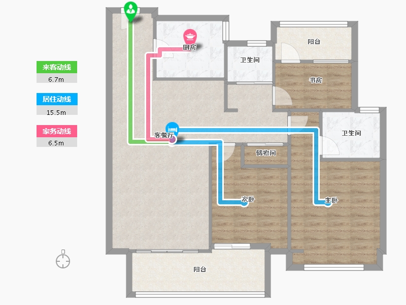 江苏省-苏州市-时代春语-90.00-户型库-动静线