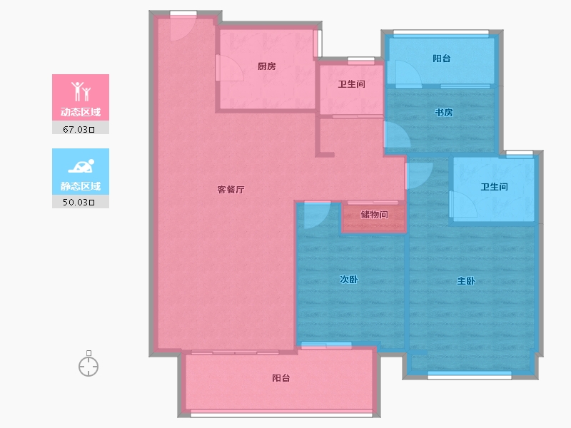 江苏省-苏州市-时代春语-90.00-户型库-动静分区