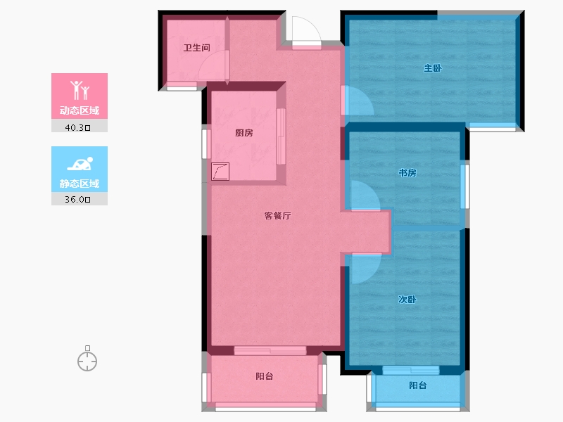 陕西省-西安市-橡树6号-80.00-户型库-动静分区