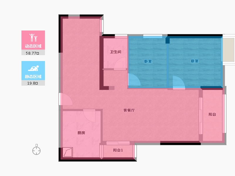 湖北省-武汉市-联投龙湾-75.00-户型库-动静分区