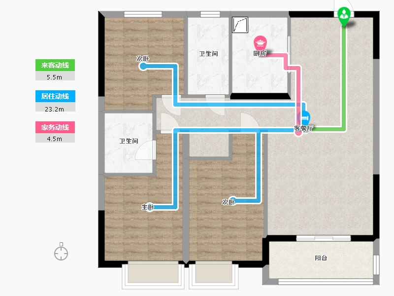 山东省-菏泽市-南湖名门-97.00-户型库-动静线