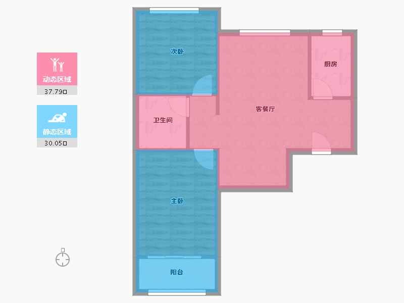 河南省-郑州市-普罗旺世波特兰-66.00-户型库-动静分区