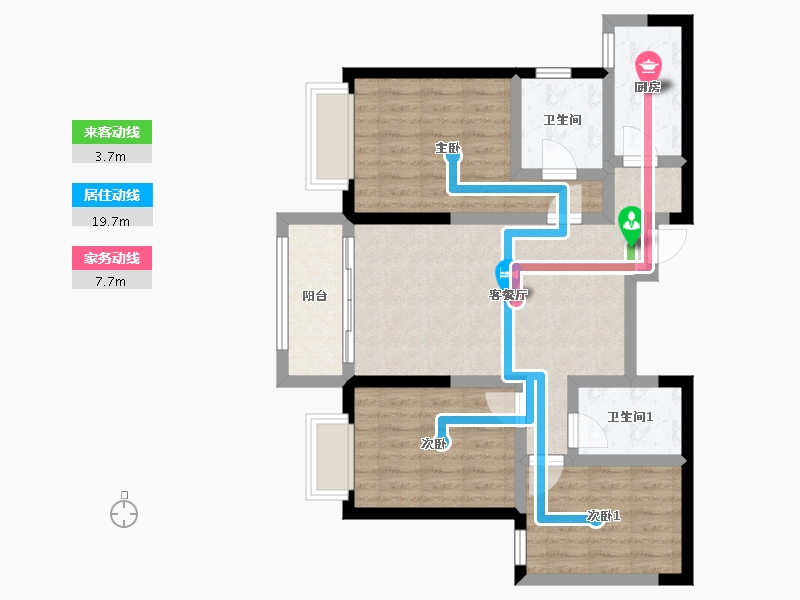 甘肃省-兰州市-瑞玲锦绣家园-87.90-户型库-动静线