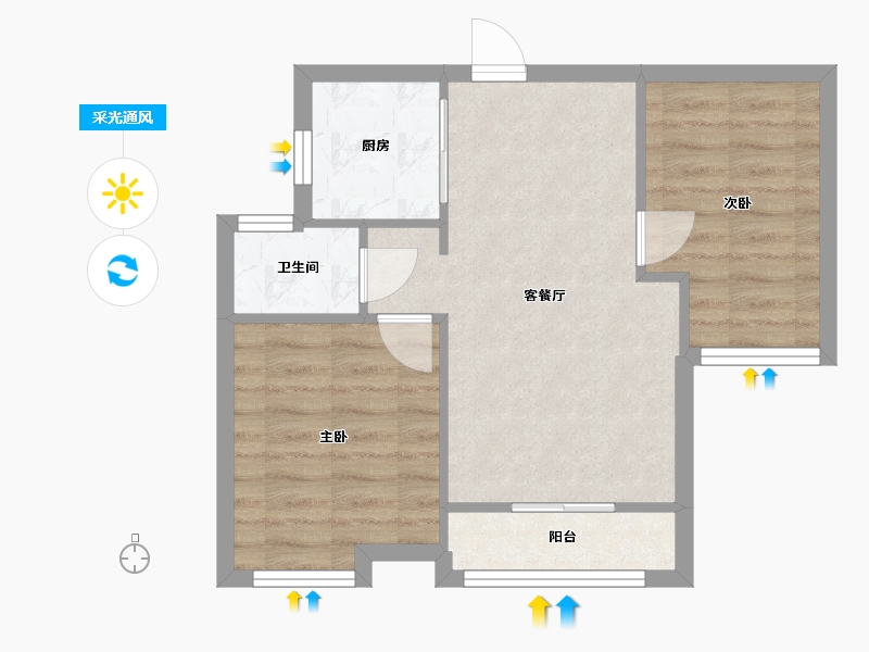 山东省-济南市-中建长清湖-65.00-户型库-采光通风