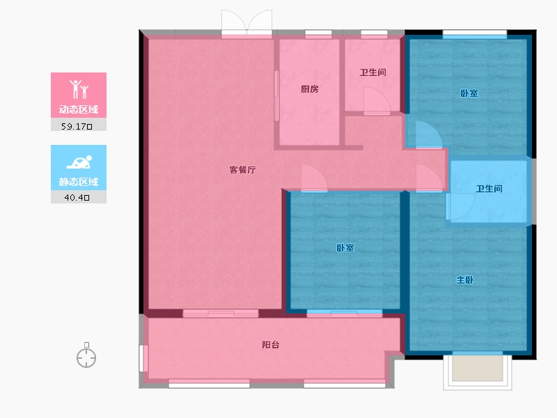 江苏省-淮安市-乾隆御景-90.00-户型库-动静分区