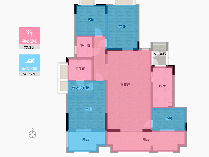 湖北省-宜昌市-均瑶御景天地-136.00-户型库-动静分区