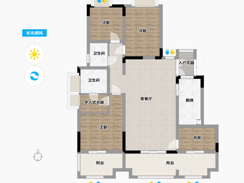 湖北省-宜昌市-均瑶御景天地-136.00-户型库-采光通风