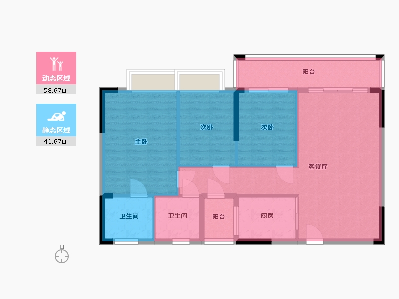 广西壮族自治区-梧州市-龙圩区东岸华府-126.00-户型库-动静分区