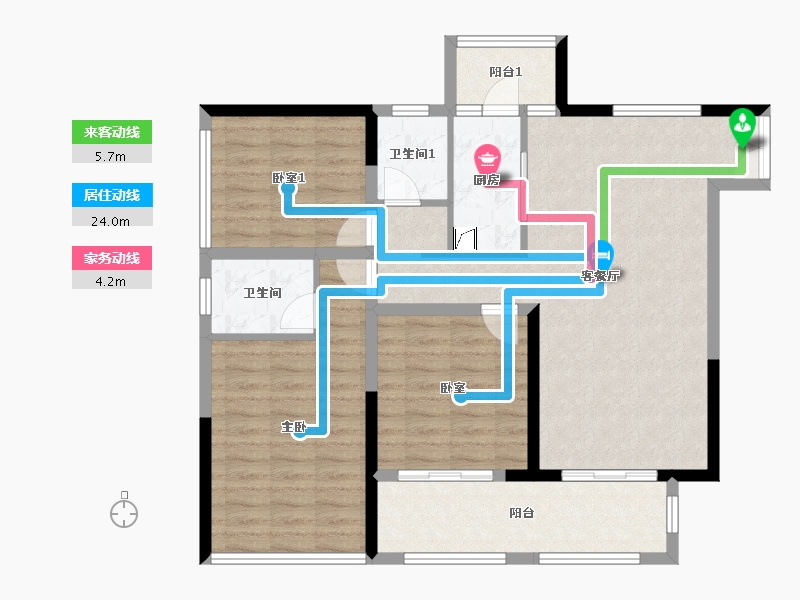 贵州省-黔南布依族苗族自治州-麒龙涟江生态城-105.00-户型库-动静线