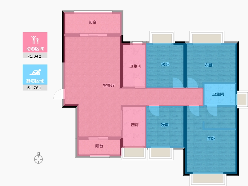 广东省-广州市-保利公园九里-120.00-户型库-动静分区