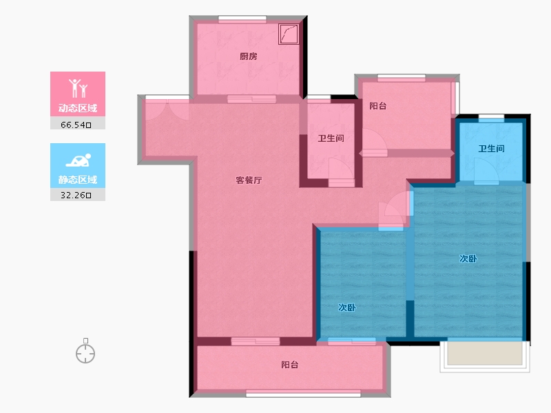 湖南省-长沙市-宁乡吾悦广场-97.00-户型库-动静分区