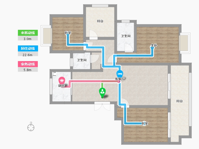 江苏省-常州市-梧桐香郡-107.66-户型库-动静线