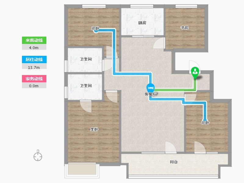 山东省-烟台市-中瑞城-105.00-户型库-动静线