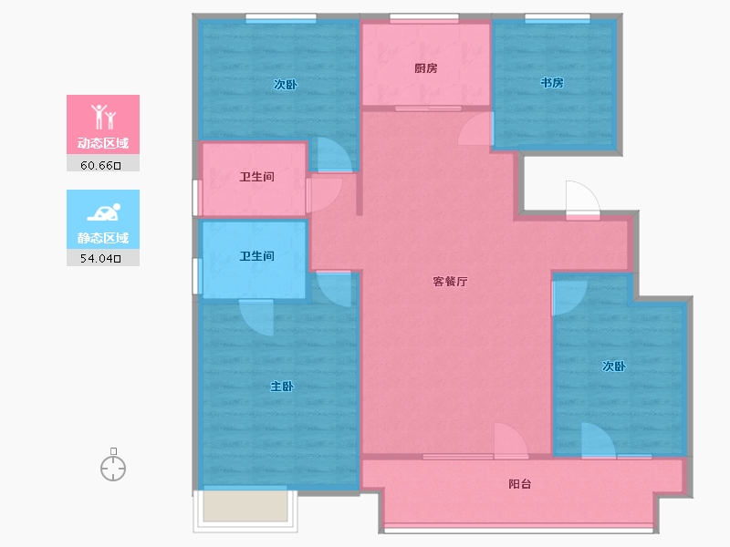 山东省-烟台市-中瑞城-105.00-户型库-动静分区