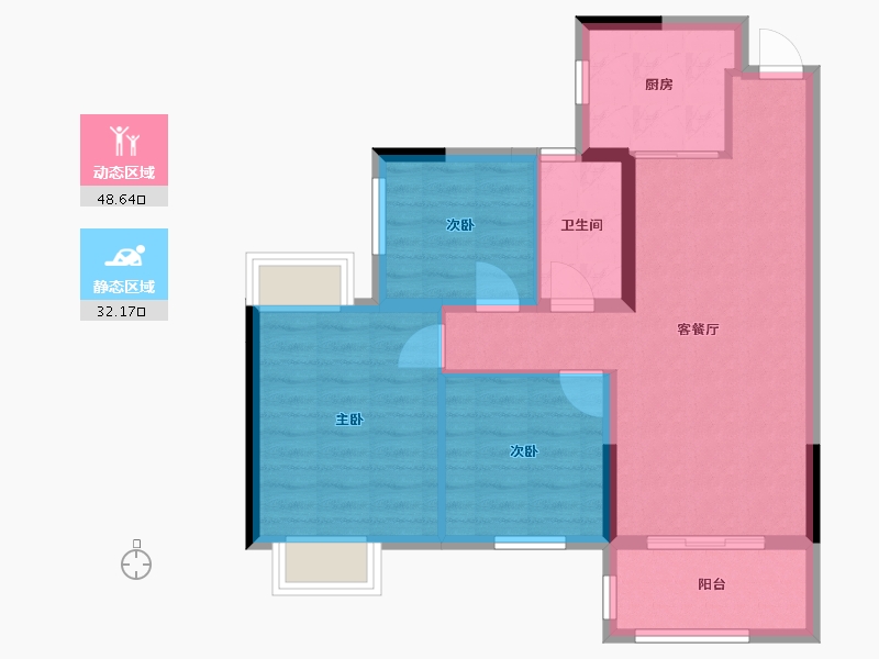 四川省-乐山市-铜雀台御府-94.00-户型库-动静分区