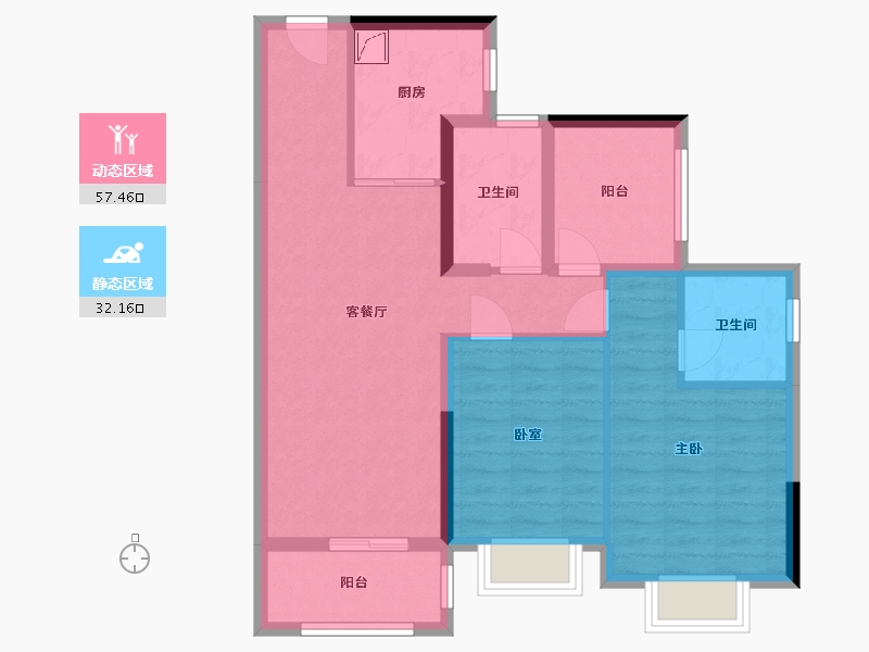 广东省-江门市-云山诗意-85.00-户型库-动静分区