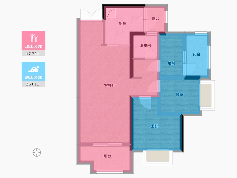 贵州省-贵阳市-吾悦广场-67.45-户型库-动静分区