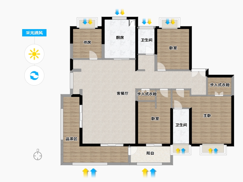 河南省-三门峡市-锦园-163.00-户型库-采光通风