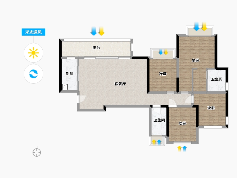 四川省-成都市-融创玖阙府-110.00-户型库-采光通风